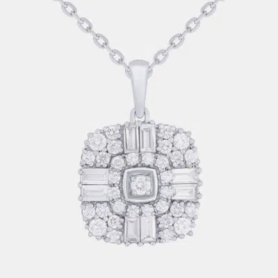 Pre-owned Evolve 0.95ct 14k White Gold Lab Grown Diamond Cluster Pendant
