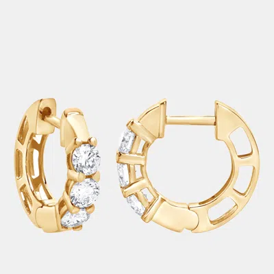 Pre-owned Evolve 0.95ct 14k Yellow Gold Lab Grown Diamond Hoop Earring