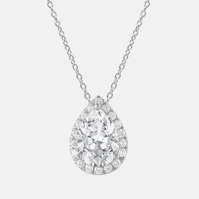 Pre-owned Evolve 1.2ct 14k White Gold Lab Grown Diamond Halo Pendant