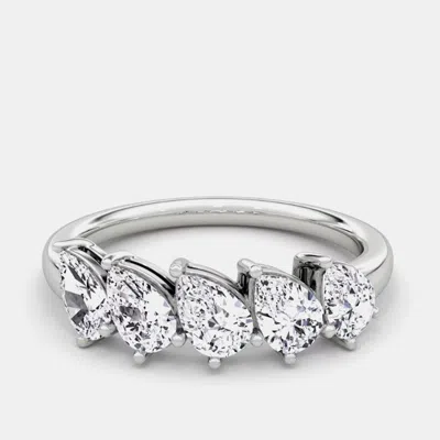 Pre-owned Evolve 1.45ct 14k White Gold Lab Grown Diamond 5 Stone Band