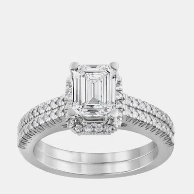 Pre-owned Evolve 1.45ct 14k White Gold Lab Grown Diamond Bridal Set