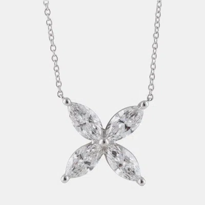 Pre-owned Evolve 14k White Gold Lab Grown Diamond 4 Stone Butterfly Pendant (2.45 Cts)