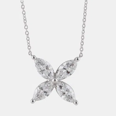 Pre-owned Evolve 14k White Gold Lab Grown Diamond 4 Stone Butterfly Pendant (2.7 Cts)