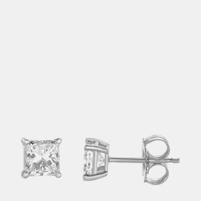 Pre-owned Evolve 14k White Gold Lab Grown Diamond Basic Stud Earring (1.18 Cts)