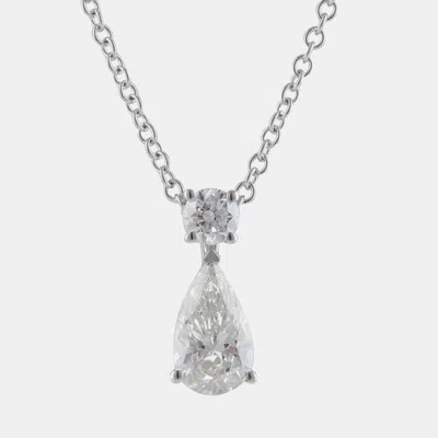 Pre-owned Evolve 14k White Gold Lab Grown Diamond Drop Pendant (0.73 Cts)