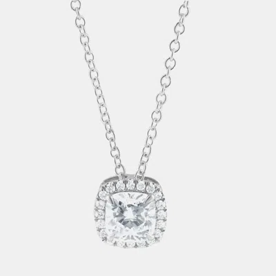 Pre-owned Evolve 14k White Gold Lab Grown Diamond Halo Pendant (0.8 Cts)