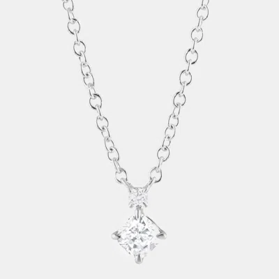 Pre-owned Evolve 14k White Gold Lab Grown Diamond Solitaire Pendant (0.18 Cts)