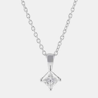 Pre-owned Evolve 14k White Gold Lab Grown Diamond Solitaire Pendant (0.33 Cts)