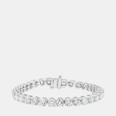 Pre-owned Evolve 14k White Gold Lab Grown Diamond Tennis Bracelet (10 Cts)