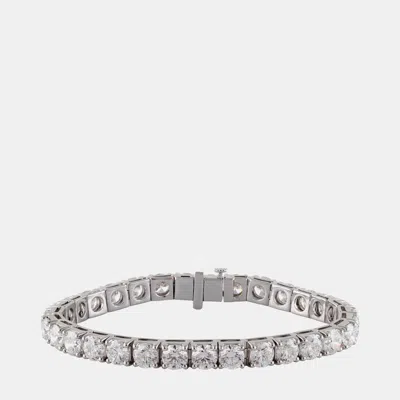 Pre-owned Evolve 14k White Gold Lab Grown Diamond Tennis Bracelet (19.95 Cts)