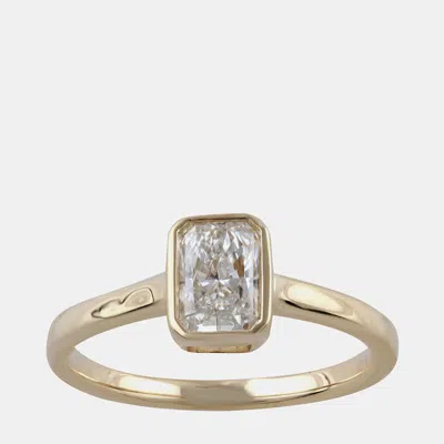 Pre-owned Evolve 14k Yellow Gold Lab Grown Diamond Bazle Solitaire Ring (0.7 Cts) Us 7