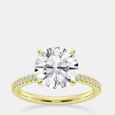 Pre-owned Evolve 14k Yellow Gold Lab Grown Diamond Engagement Ring (3 Cts) Us 7