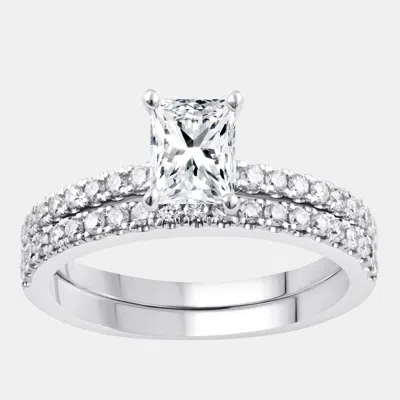 Pre-owned Evolve 1.5ct 14k White Gold Lab Grown Diamond Bridal Set