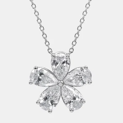 Pre-owned Evolve 1.65ct 14k White Gold Lab Grown Diamond Flower Pendant