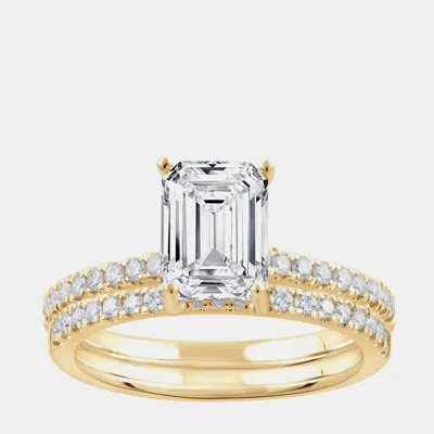 Pre-owned Evolve 1.95 Ct 14k Yellow Gold Lab Grown Diamond Bridal Set Us 7