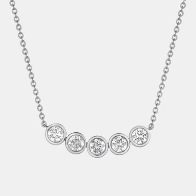 Pre-owned Evolve 1ct 14k White Gold Lab Grown Diamond Smile Necklace