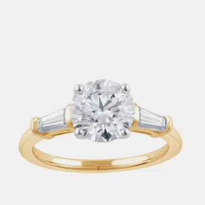 Pre-owned Evolve 2.5ct 14k Yellow Gold Lab Grown Diamond 3 Stone Ring