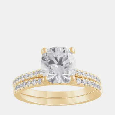 Pre-owned Evolve 2.5ct 14k Yellow Gold Lab Grown Diamond Bridal Set