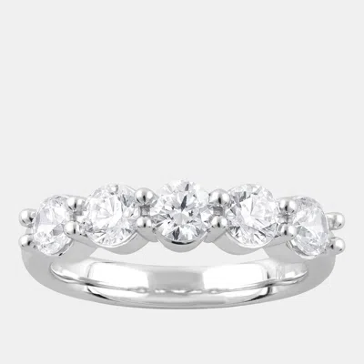 Pre-owned Evolve 2ct 14k White Gold Lab Grown Diamond 5 Stone Band