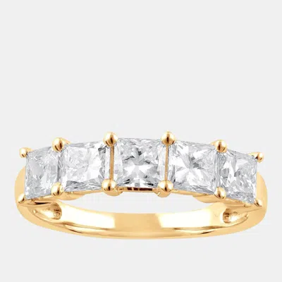 Pre-owned Evolve 3.7ct 14k Yellow Gold Lab Grown Diamond 5 Stone Band
