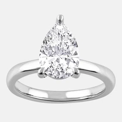 Pre-owned Evolve 3ct 14k White Gold Lab Grown Diamond Solitaire Ring