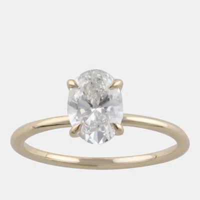 Pre-owned Evolve 4.95ct 14k Yellow Gold Lab Grown Diamond Hidden Halo Solitaire Ring