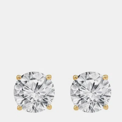 Pre-owned Evolve 4ct 14k Yellow Gold Lab Grown Diamond Basic Stud Earring