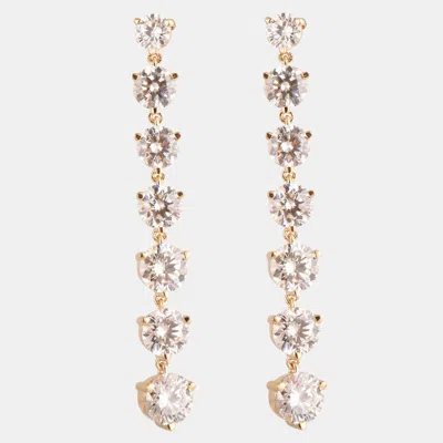 Pre-owned Evolve 5.95ct 14k Yellow Gold Lab Grown Diamond Dangle Earrings