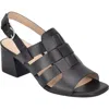 Evolve By Easy Spirit Mona Womens Leather Caged Block Heels In Black