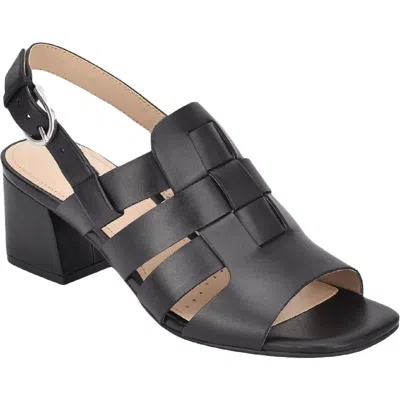 Evolve By Easy Spirit Mona Womens Leather Caged Block Heels In Black