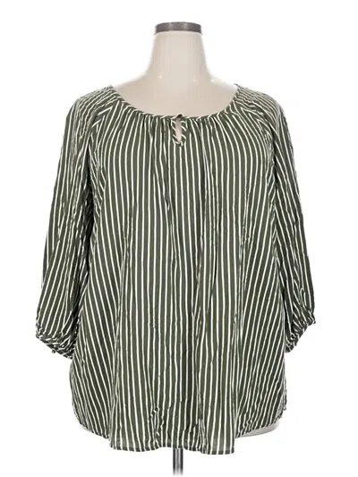 Pre-owned Evri 3/4 Sleeve Blouse In Green