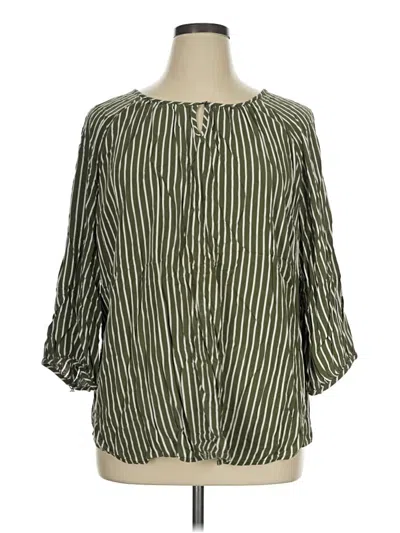 Pre-owned Evri 3/4 Sleeve Blouse In Green