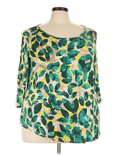 Pre-owned Evri 3/4 Sleeve Blouse In Green