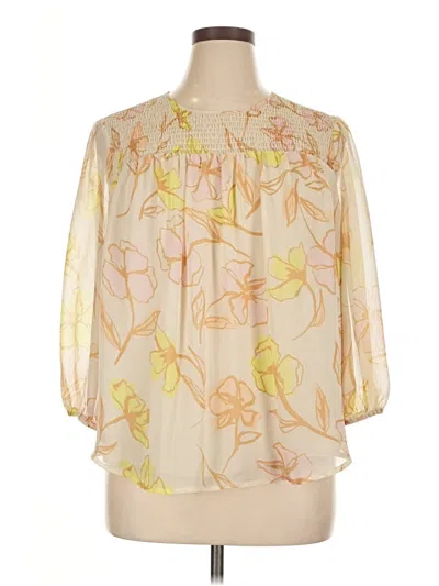 Pre-owned Evri 3/4 Sleeve Blouse In Ivory