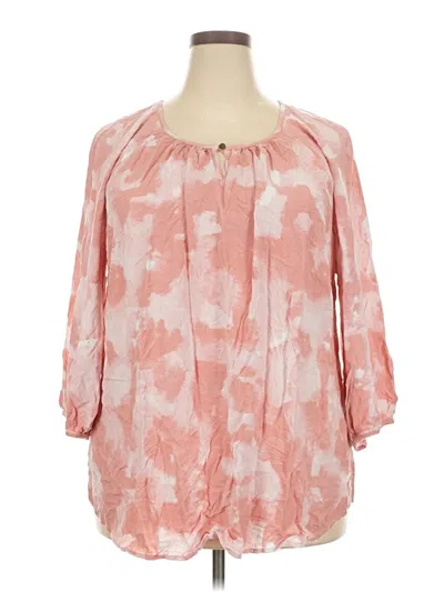 Pre-owned Evri 3/4 Sleeve Blouse In Pink