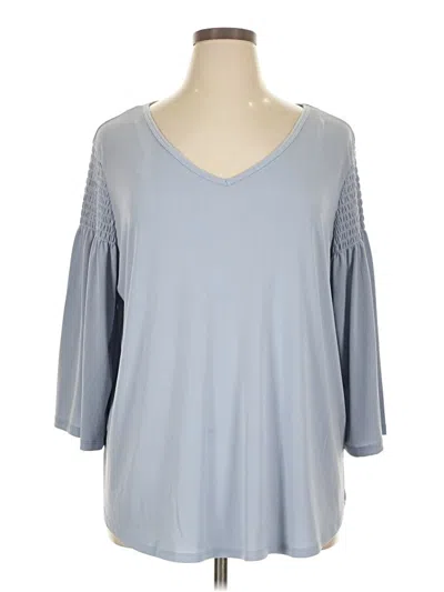 Pre-owned Evri 3/4 Sleeve Top Gray Cold Shoulder Neckline Tops