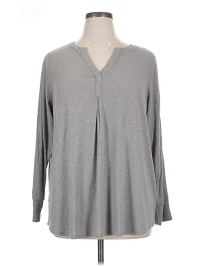 Pre-owned Evri Long Sleeve Henley Shirt In Gray