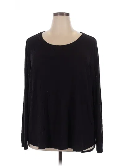 Pre-owned Evri Long Sleeve Top Black Boatneck Tops