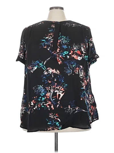 Pre-owned Evri Short Sleeve Blouse In Black