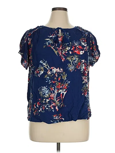 Pre-owned Evri Short Sleeve Blouse In Blue