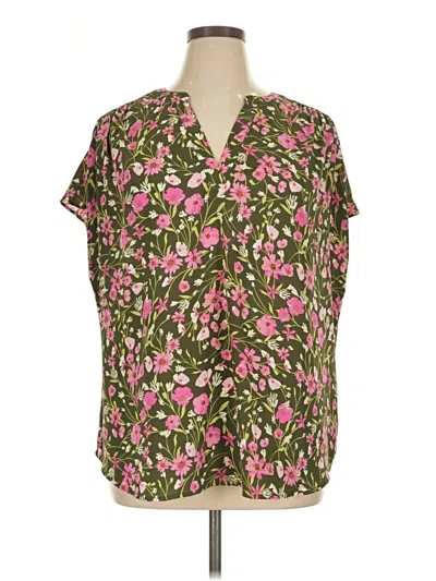 Pre-owned Evri Short Sleeve Blouse In Green