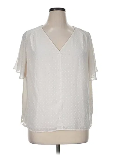 Pre-owned Evri Short Sleeve Blouse In Ivory