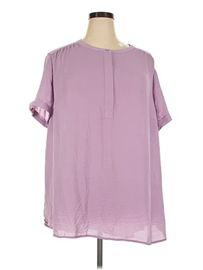 Pre-owned Evri Short Sleeve Blouse In Purple