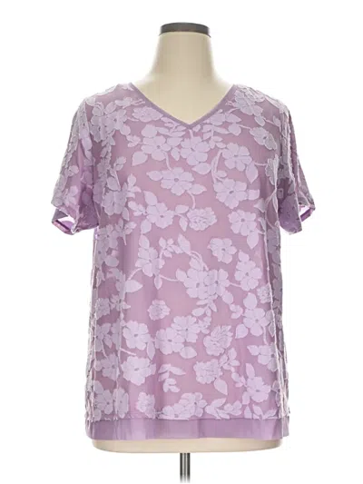 Pre-owned Evri Short Sleeve Blouse In Purple
