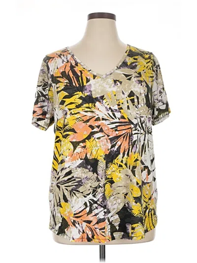 Pre-owned Evri Short Sleeve Blouse In Yellow