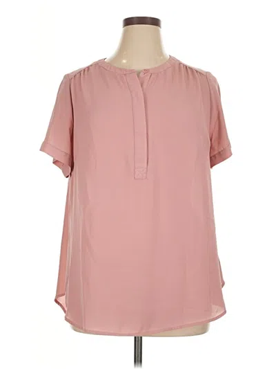 Pre-owned Evri Short Sleeve Henley Shirt In Pink