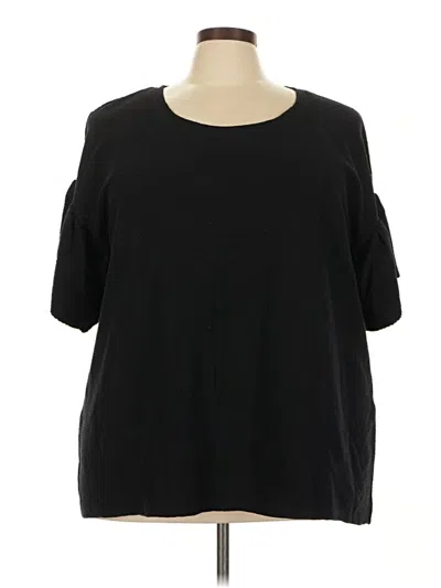 Pre-owned Evri Short Sleeve Top Black Boatneck Tops