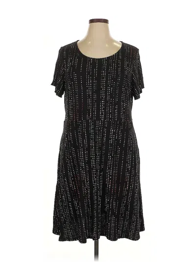 Pre-owned Evri Short Sleeve Top Black Square Neckline Tops