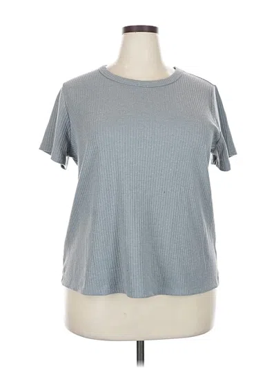 Pre-owned Evri Short Sleeve Top Gray Crew Neck Tops