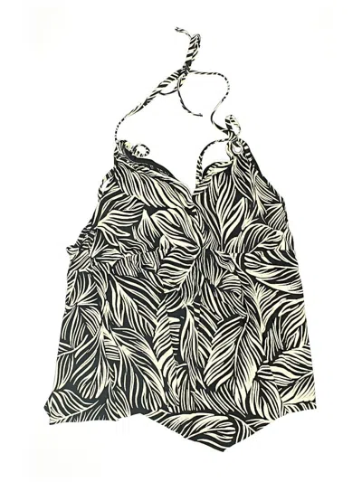 Pre-owned Evri Swimsuit Top Ivory Print Pattern Swimwear